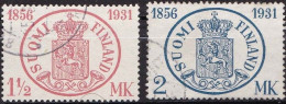 FI044 – FINLANDE – FINLAND – 1931 – ANNIV. OF FIRST STAMP – SG 287/88 USED 25 € - Usados