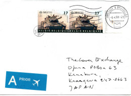 74201 - Belgien - 1999 - 2@17F NATO A LpBf BRUXELLES -> OFUNA (Japan), M "Nachtraeglich Entwertet"-Stpl - Lettres & Documents
