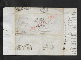 MARCOPHILIE LETTRE DE 1864 ECRITE DE HYÈRES TAXE 25 DIVERS CACHETS CACHET FOLCALQIER  : - Sin Clasificación