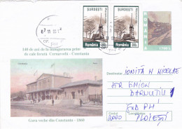 THE ARCHITECTURE OF THE OLD STATION FROM CONSTANTA ,COVERS  STATIONERY 2000  ROMANIA - Covers & Documents