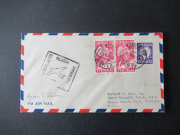 Portugal 1939 Via Air Mail Int.Winzerkongress Mi.Nr.602 MiF Stempel Horta Premeiro Transatlantico Nach Windmill Michigan - Cartas & Documentos