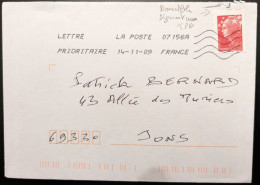 Marianne De Beaujard Double Signature, Bas & Haut, Timbre Plus Grand - Covers & Documents