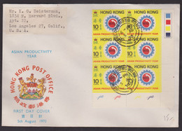 HONG KONG LETTRE FDC DE 1970 PRODUCTIVITE - Briefe U. Dokumente