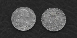 ESPAGNE . CARLOS IV . 2 REALES 1793 M (MADRID) . - Primi Conii