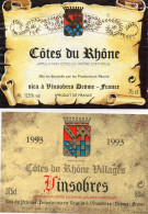 K2901 - CÔTES Du RHÔNE - VINSOBRES - Lot De 2 Étiquettes - Côtes Du Rhône