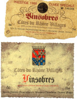 K2901 - CÔTES Du RHÔNE - VINSOBRES - Lot De 2 Étiquettes - Côtes Du Rhône