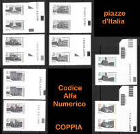 ● ITALIA 2016 ֍ PIAZZE D'ITALIA ֍ 8 Coppie Con Codice ALFANUMERICO ● Con 2 A Barre ● Nuovi ** ● - Codici A Barre