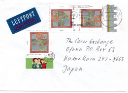74210 - Bund - 1998 - 3@100Pfg Hildegard A LpBf BRIEFZENTRUM 40 -> OFUNA (Japan), M "Nachtraeglich Entwertet"-Stpl - Lettres & Documents