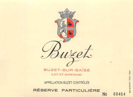 Vin De BUZET. BUZET SUR BAÏSE. APPELATION BUZET CONTRÔLEE. Réserve Particulière. - Sonstige & Ohne Zuordnung