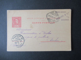 Portugal 1901 Ganzsache Abs. Stempel Bureau Express Pereira & Cie Lisbonne Nach Berlin An Haasenstein & Vogler - Entiers Postaux
