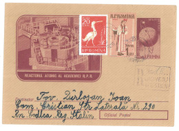 IP 58 A - 0119d-b ENERGY, Atomic Reactor, Romania - REGISTERED Stationery - Used - 1958 - Atomenergie