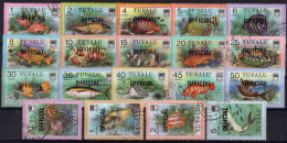 TUVALU Timbres De Service N°1 à 19 Oblitérés TB Cote : 28€00 - Tuvalu