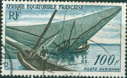 AFRICA EQUATORIALE FRANCESE, 1955, 100 Fr. FRANCOBOLLO USATO Mi:FR-EQ 294, Scott:FR-EQ C40, Yt:FR-EQ PA59 - Gebruikt