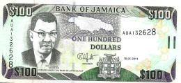 JAMAICA $100 BLACK MAN HEAD  FRONT WATERFALL BACK DATED 15-01-2011 P80 UNC READ DESCRIPTION !! - Giamaica