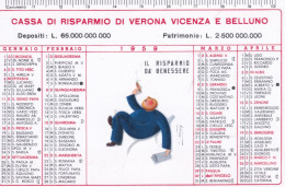 Calendarietto - Cassa Di Risparmio Di Verona Vicenza E Belluno - Anno 1959 - Petit Format : 1941-60