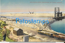 223191 ARGENTINA BUENOS AIRES NECOCHEA SUD ESCOLLERA PUERTO QUEQUEN & RAIL VAGONES POSTAL POSTCARD - Argentine