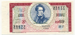 FRANCE - Loterie Nationale - Les Grands Hommes - Lamartine - 8ème Tranche - 1969 - Biglietti Della Lotteria