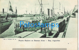 223212 ARGENTINA BUENOS AIRES PUERTO MADERO SHIP & TREN TRAIN VISTA PARCIAL POSTAL POSTCARD - Argentine