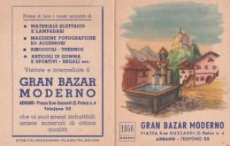 Calendarietto - Gran Bazar Moderno - Adrano - Madonna Dlle Lagrime - Anno 1956 - Petit Format : 1941-60