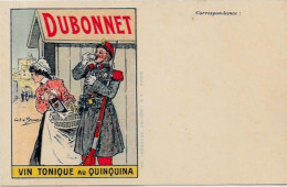 CPA Publicité Publicitaire Non Circulé Alcool Dubonnet Art Nouveau Dos Non Séparé - Advertising