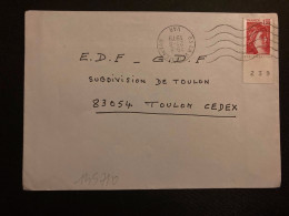 LETTRE TP SABINE 1,20 ROUGE Bas De Feuille Numéroté OBL.MEC.21-8 1979 83 LAVALETTE DU VAR - 1977-1981 Sabina Di Gandon