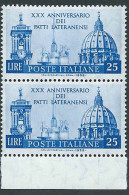 Italia, Italy, Italie 1959; 30° Dei Patti Lateranensi, Mutuo Riconoscimento Tra Regno D' Italia E Santa Sede. Coppia. - Cristianismo