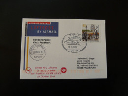 Premier Vol First Flight Kiel Frankfurt ATR42 Lufthansa Tag Der Briefmarke 2003 - Erst- U. Sonderflugbriefe