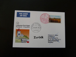 Premier Vol First Flight Portland Frankfurt  Airbus A340 Lufthansa 2003 - Storia Postale