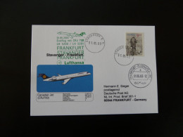 Premier Vol First Flight Stanvanger To By Canadair Jet Lufthansa 2003 - Lettres & Documents