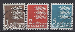 Denmark 1946  3 Lions (o) Mi.289y-291y - Gebraucht