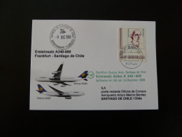 Premier Vol First Flight Frankfurt To Santiago Chile Airbus A340 Lufthansa 2003 - Premiers Vols