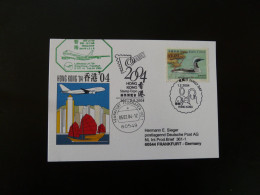 Vol Special Flight Hong Kong Stamp Expo To Frankfurt Boeing 747 Lufthansa 2004 - Cartas & Documentos