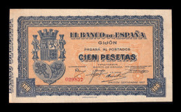 España Spain Gijón 100 Pesetas 1937 Pick S580 Sc Unc - 100 Peseten