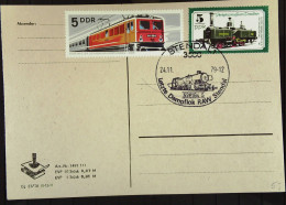 DDR: Postkarte Mit SoSt."Letzte Dampflok RAW Stendal-528184-5" STENDAL1 Vom 24.11.1979 Mit 2 X 5 Pf Loks  - Franking Machines (EMA)