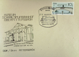 DDR: Anlass-Brief "Museum-Schmalspurbahnhof RITTERSGRÜN" Mit SoSt. Vom 21.10.1985 Und 10 Pf Gertraudenbrücke Knr: 2972 - Franking Machines (EMA)