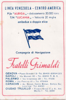 Calendarietto - Linea Venezuale - Centro America - Fratelli Grimaldi - Genova - Napoli - Palermo - Roma Caracas - Anno 1 - Petit Format : 1941-60