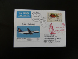 Premier Vol First Flight Ibiza Baleares To Stuttgart  Boeing 737 Lufthansa 2004 - Lettres & Documents