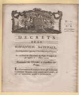 Decret De La Convention Nationale - 1792 - Nomination Directeurs Controleurs Des Postes - Departement Des Vosges - 1701-1800: Vorläufer XVIII