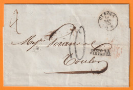 1855 - Lettre Pliée De 2 Pages En Français De GENOVA Gênes Vers TOULON Sur MER, France - Dopo La Partenze - Sardinia