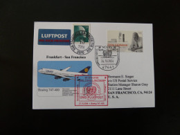 Premier Vol First Flight Frankfurt San Francisco Boeing 747 Lufthansa 2004 - First Flight Covers