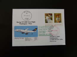 Premier Vol First Flight Washington Wien Boeing 747 Lufthansa 2004 - Lettres & Documents