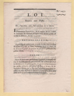 Loi Relative Aux Postes - 1792 - Signature (tampon) Danton + Sceau De L Etat - Rare - 1701-1800: Précurseurs XVIII