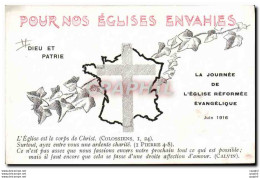 CPA Pour Nos Eglises Envahies Journee De L&#39eglise Reformee Evangelique Juin 1916 St Quentin Thann - Luoghi Santi