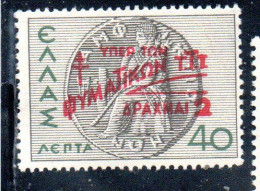 GREECE GRECIA ELLAS 1945 POSTAL TAX STAMPS TUBERCULOSIS SURCHARGED 2d On 40l MNH - Nuevos