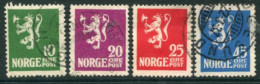 NORWAY 1922 Lion Definitive Set Of 4,used.  Michel 105-08 - Gebruikt