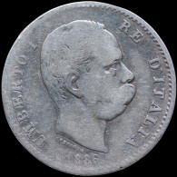 LaZooRo: Italy 1 Lira 1886  F / VF - Silver - 1878-1900 : Umberto I.