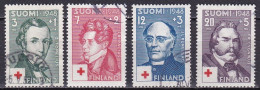 FI075 – FINLANDE – FINLAND – 1948 – RED CROSS FUND – Y&T 334/37 USED - Oblitérés
