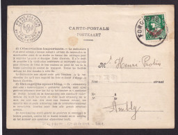 DDFF 674 - Carte De Service Des Chemins De Fer TP S 17 Mercure FORRIERES 1936 - Verso Cachet De La Gare - Cartas & Documentos