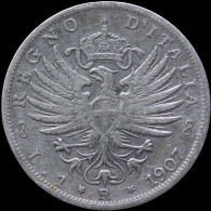LaZooRo: Italy 1 Lira 1907 VF / XF - Silver - 1900-1946 : Victor Emmanuel III & Umberto II