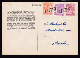 DDFF 676 - Carte De Service Des Chemins De Fer TP Petit Sceau Annulés Griffe Gare AALTER 1951 - Verso Cachet De La Gare - Langstempel